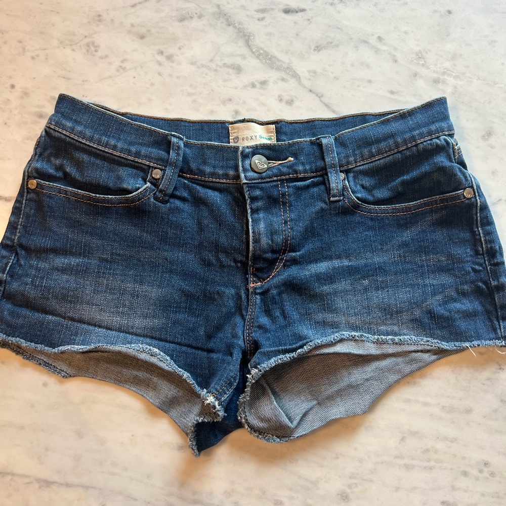 Roxy Dark Blue Denim Cutoff Shorts